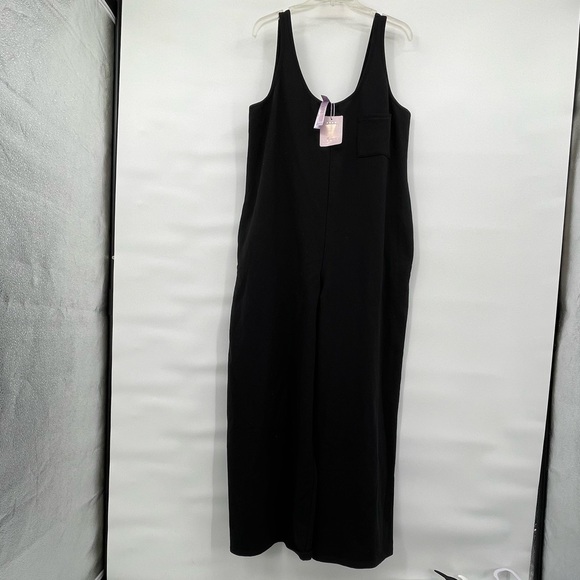 Savage Fenty NWT Black cotton blend wide leg jumpsuit comfort loungewear - Picture 2 of 16